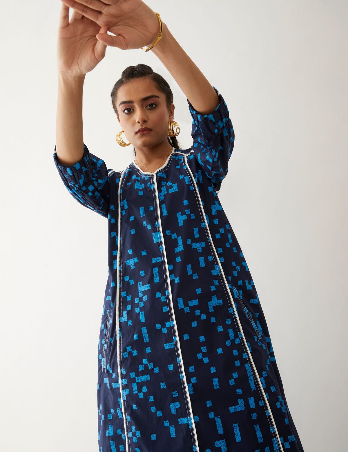 FRIDA DRESS - NAVY - image 6