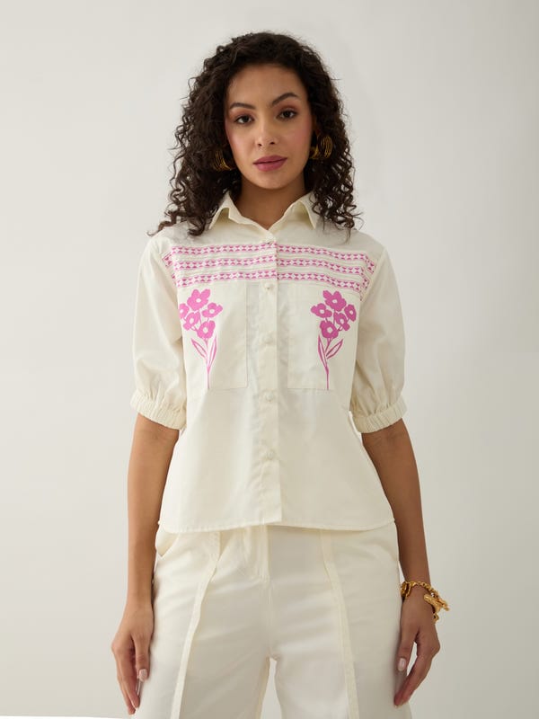 SON OF A NOBLE - SNOB — SPRING SHIRT - OFF WHITE