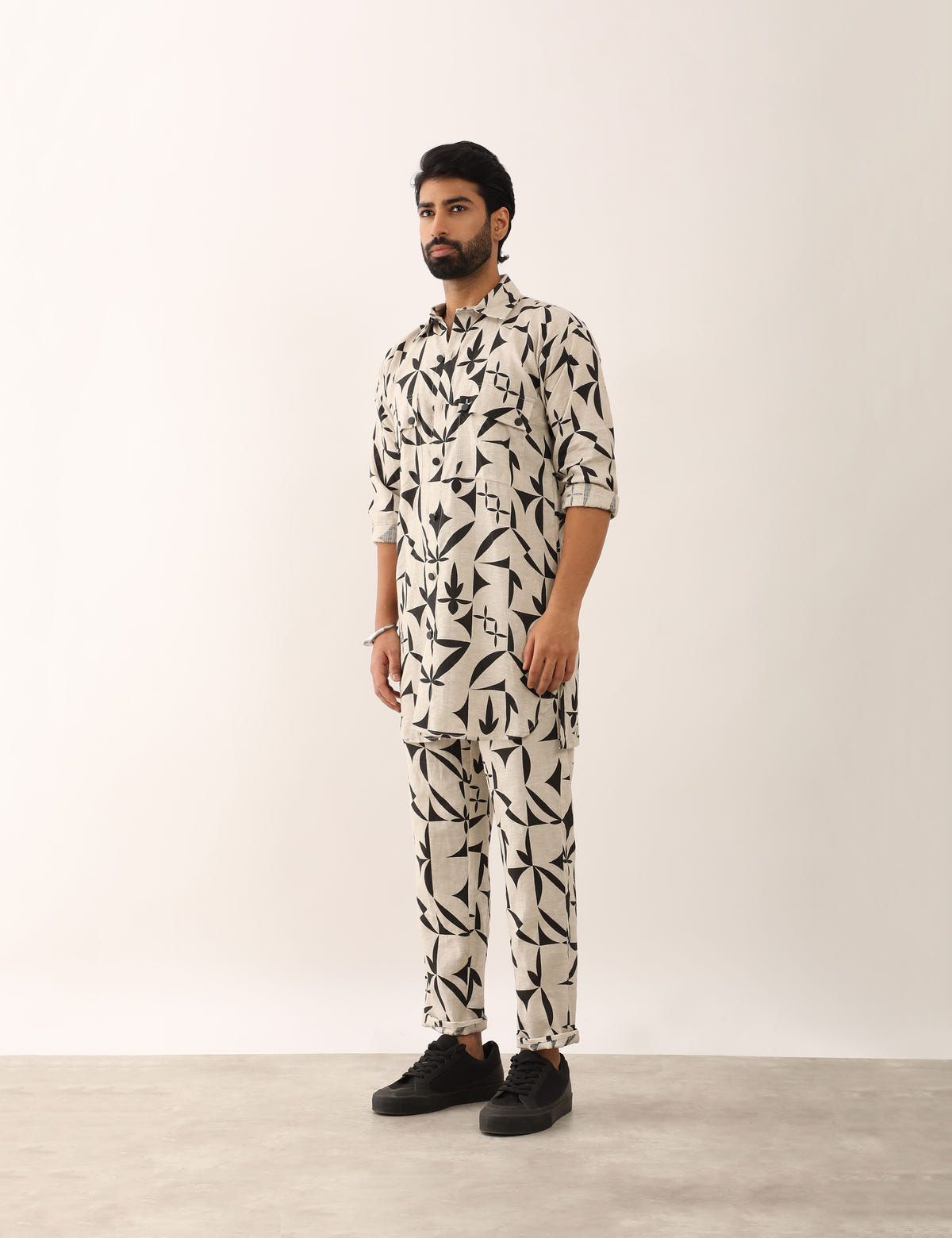 KABIR STENCIL SHIRT - IVORY - image 3