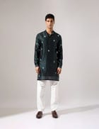 Jamie Hand Embroidered Kurta Set - Forest view 2