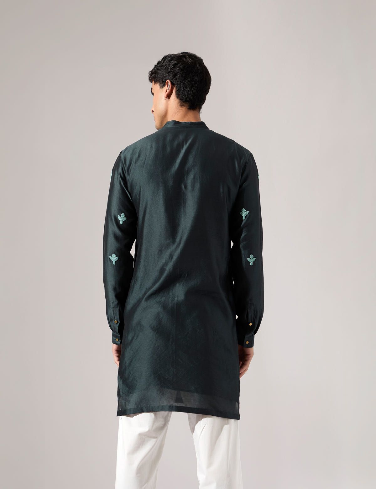 Jamie Hand Embroidered Kurta Set - Forest - image 4
