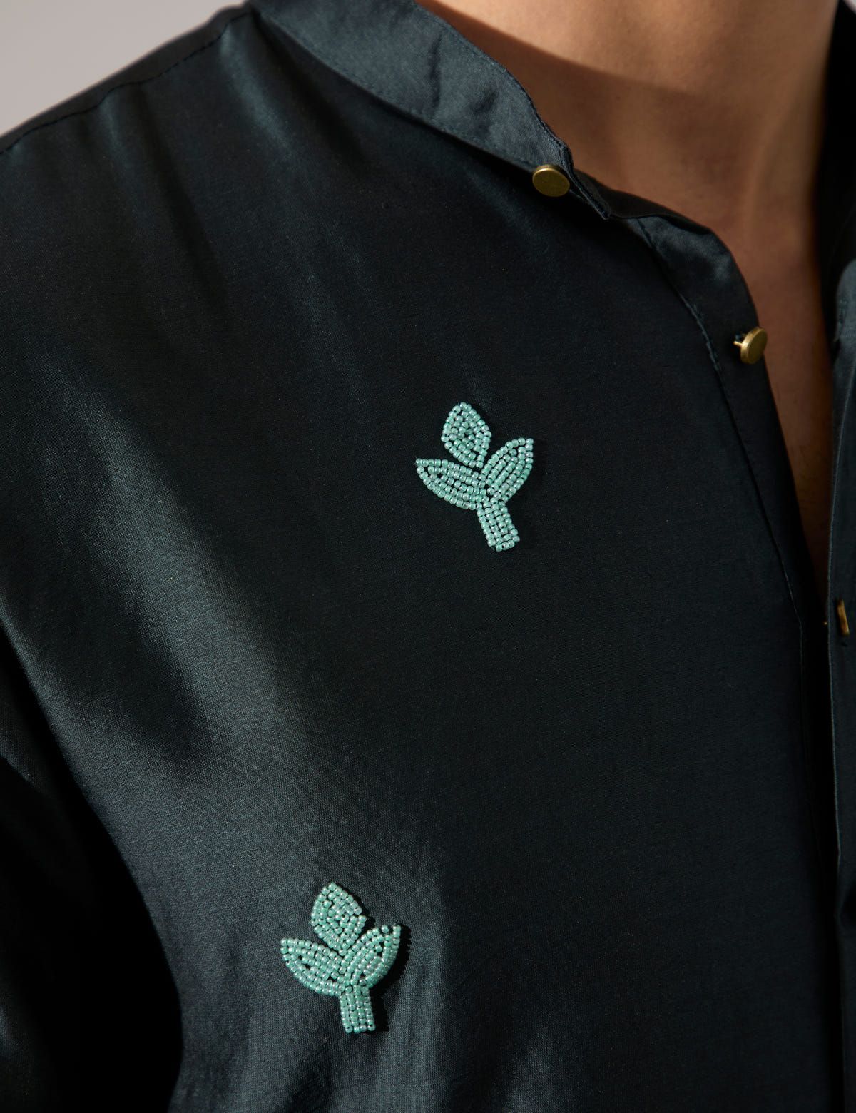 Jamie Hand Embroidered Kurta Set - Forest - image 6