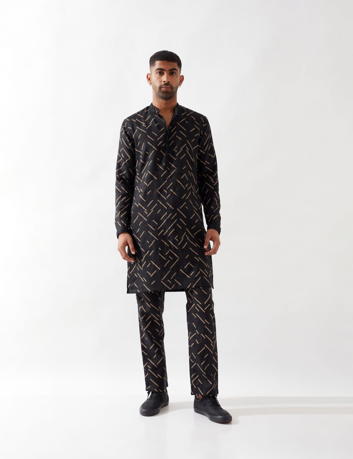 AIDEN PATHWAY KURTA SET - BLACK - image 1