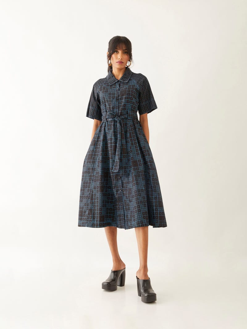 PLUME DRESS - BLACK