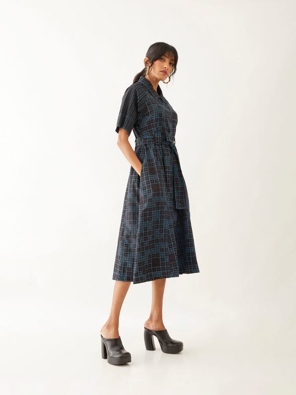 SON OF A NOBLE - SNOB — PLUME DRESS - BLACK