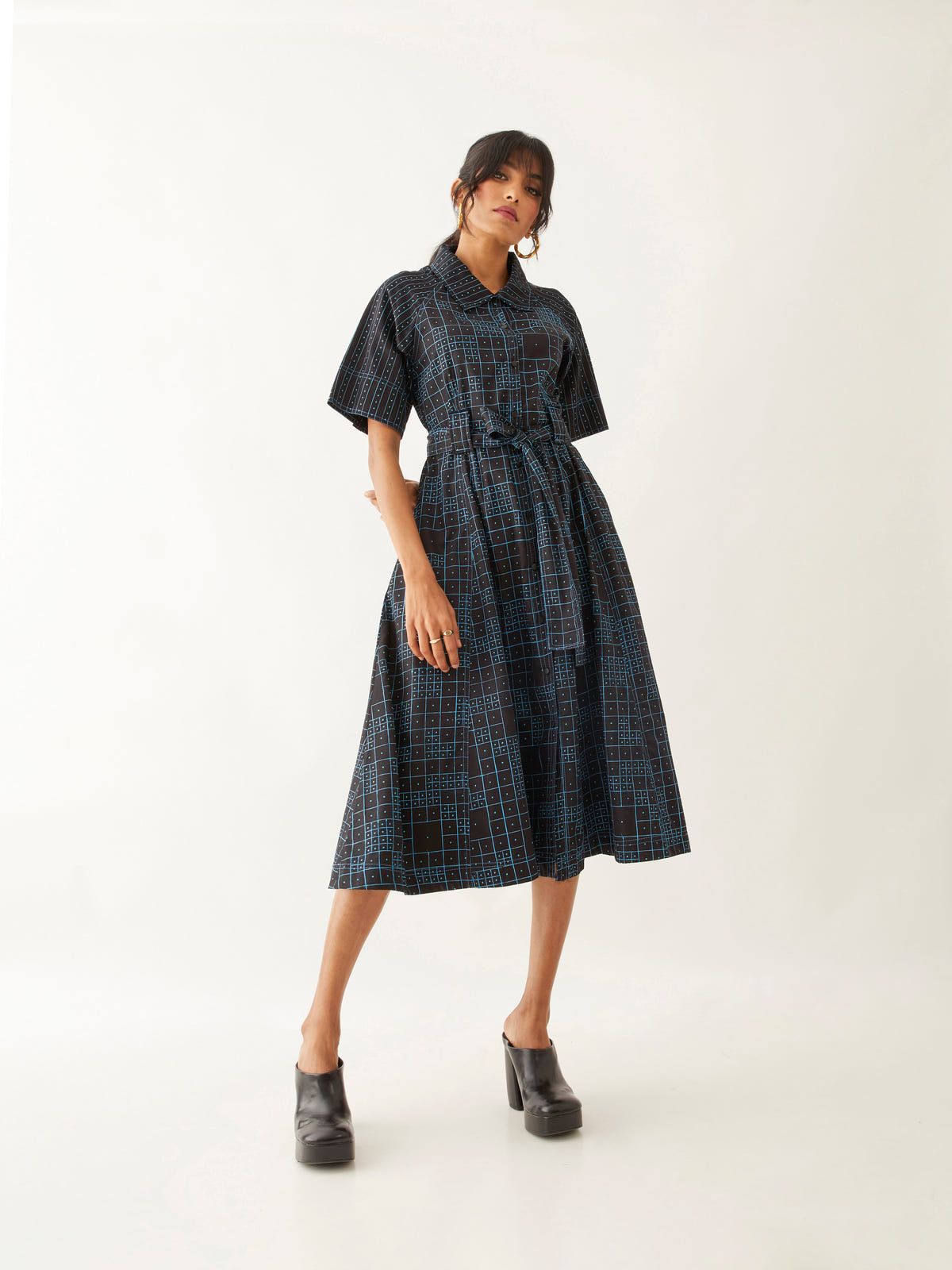 PLUME DRESS - BLACK - image 4