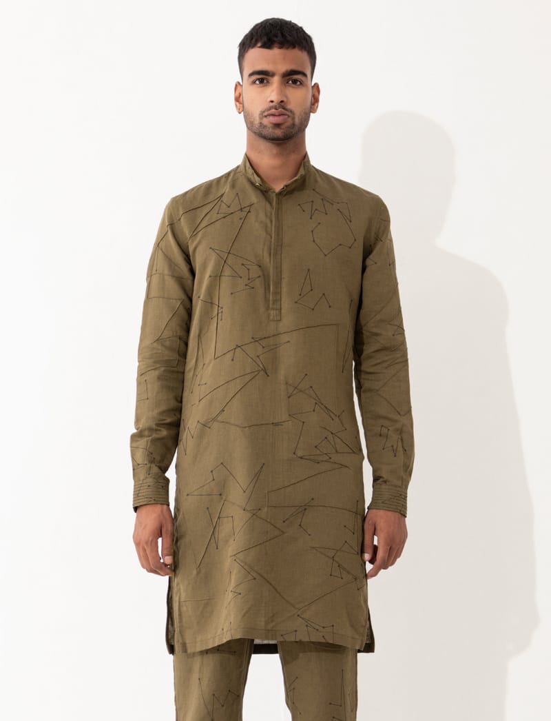 EVANS DOT TO DOT KURTA - BROWN