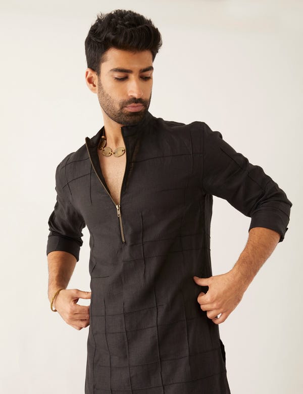 SON OF A NOBLE - SNOB — ISSA - KURTA - BLACK