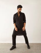 ISSA - KURTA - BLACK view 5
