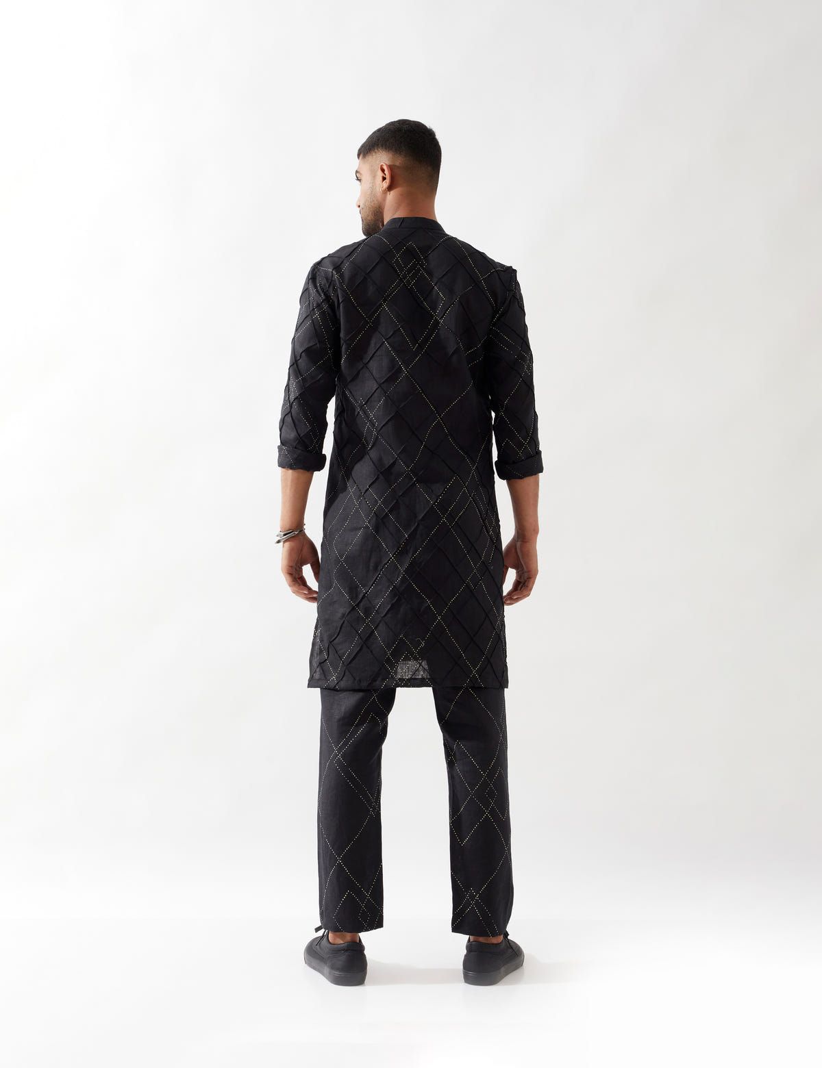 NATHAN ARGILE KURTA SET - BLACK - image 3