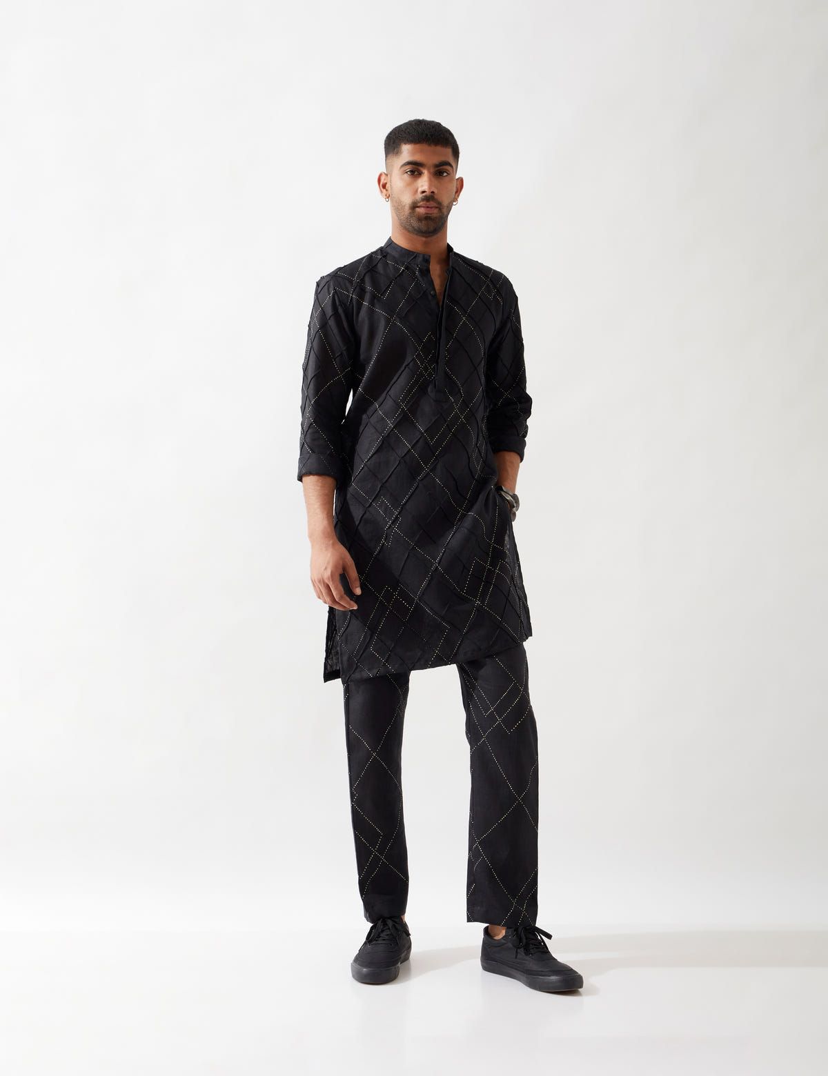 NATHAN ARGILE KURTA SET - BLACK - image 4