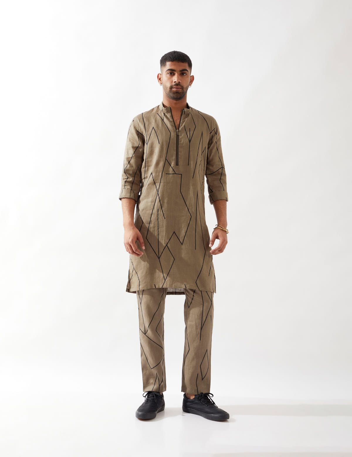 RORY METAL KURTA - OLIVE - image 1