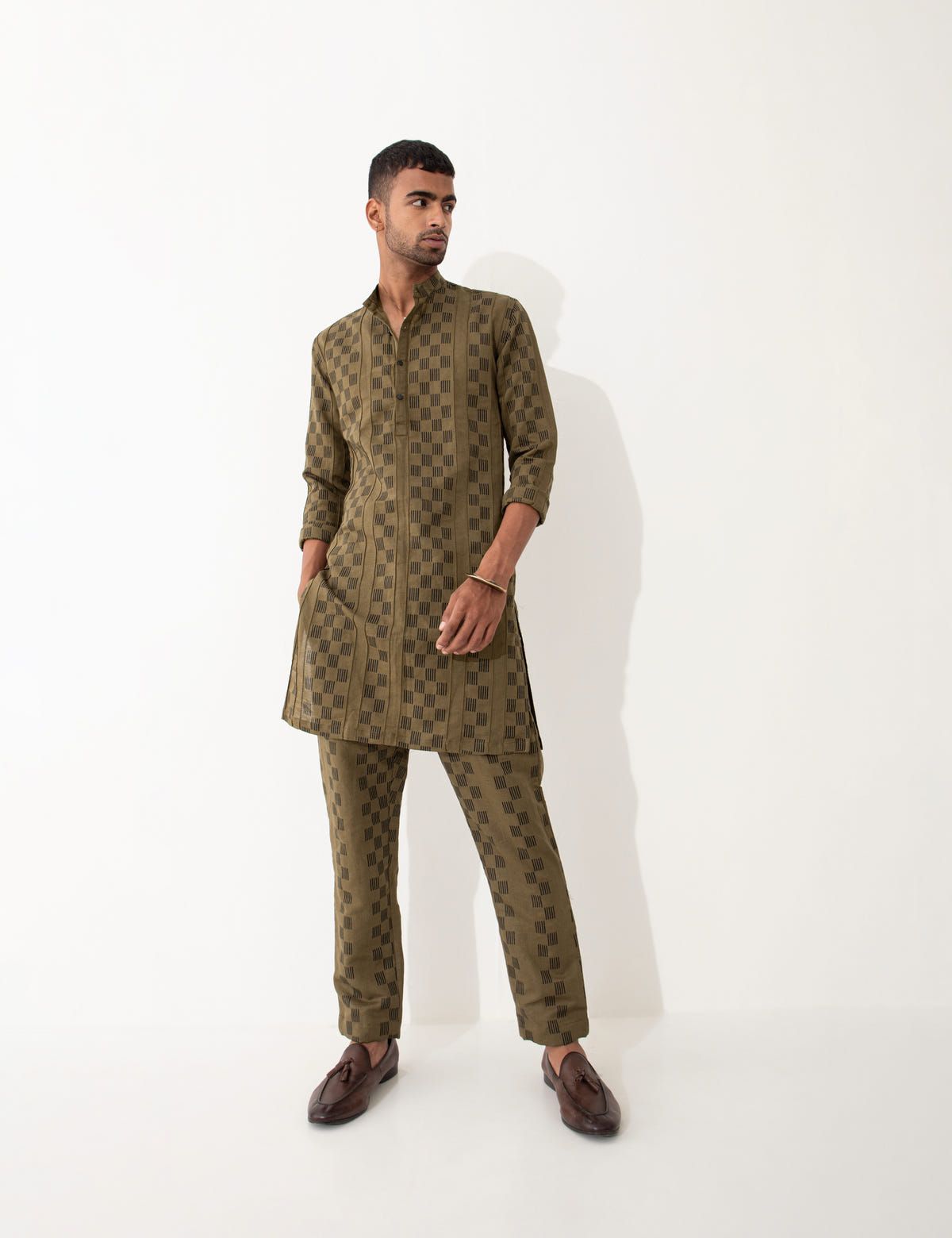 KENO HOPSCOTCH KURTA SET- BROWN - image 1