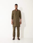 KENO HOPSCOTCH KURTA SET- BROWN view 3