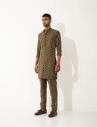 KENO HOPSCOTCH KURTA SET- BROWN view 6