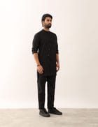 AADI  KURTA SET - BLACK view 3