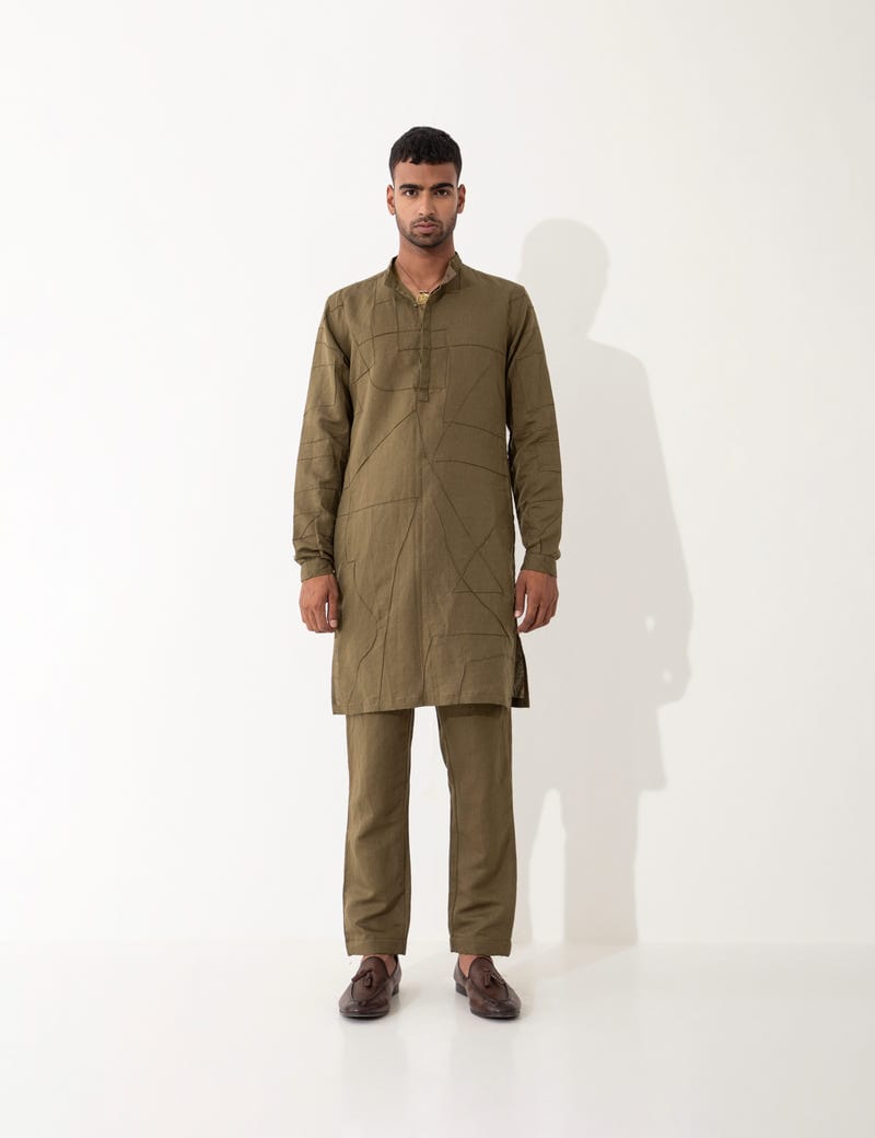 GENO KURTA SET  - BROWN