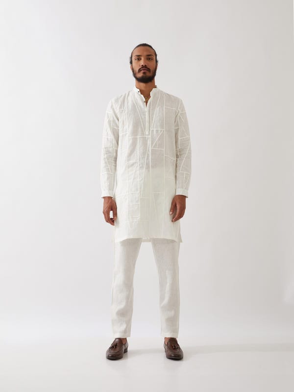 SON OF A NOBLE - SNOB — LEBI KURTA SET - WHITE