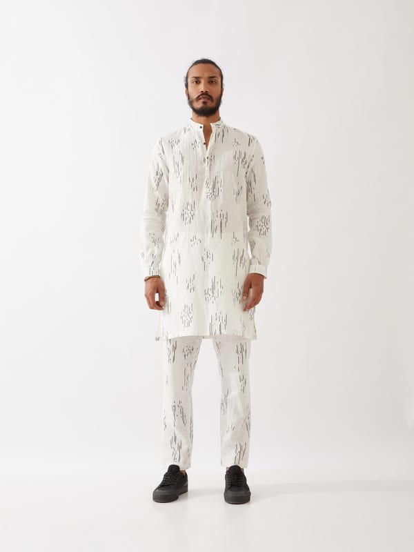 SON OF A NOBLE - SNOB — CARSON METEOR KURTA  - WHITE