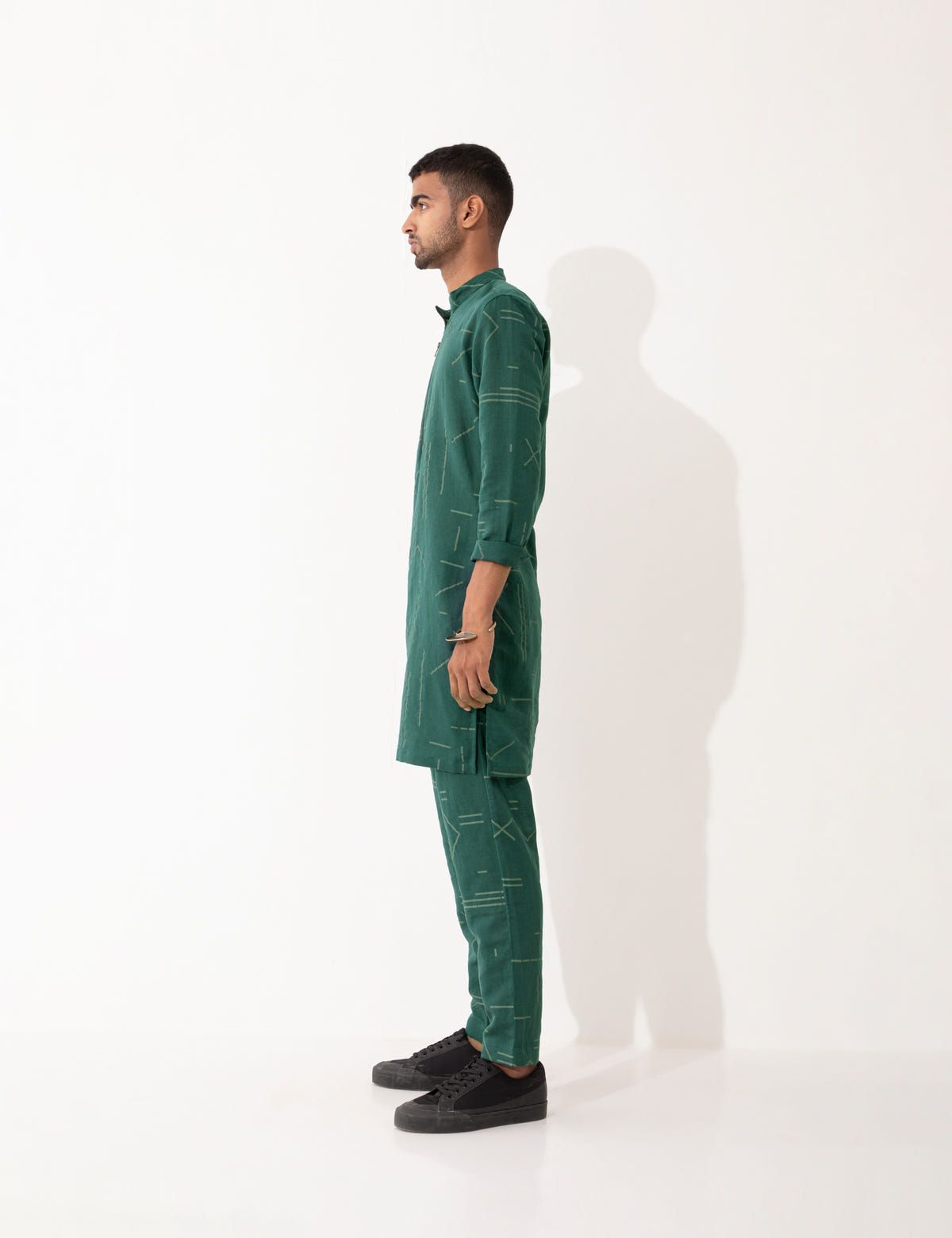 HAZEL CONTRA KURTA SET- GREEN - image 4