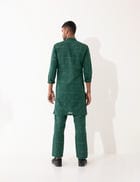 HAZEL CONTRA KURTA SET- GREEN view 5