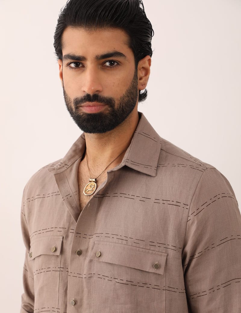 KARAN SADDLE SHIRT - STONE