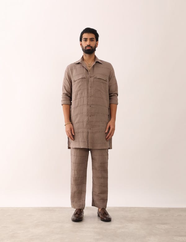 SON OF A NOBLE - SNOB — KARAN SADDLE SHIRT - STONE