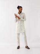 JOUNAH BLOCKS KURTA SET - WHITE view 2