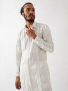 JOUNAH BLOCKS KURTA SET - WHITE view 3