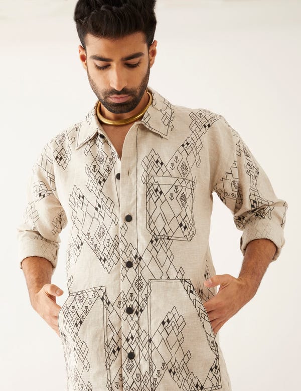 SON OF A NOBLE - SNOB — YANI VILLAGE KURTA - IVORY