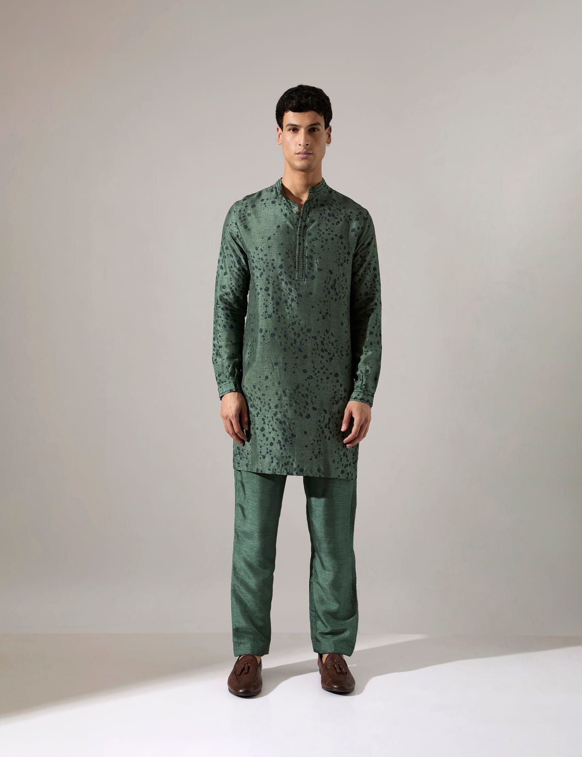 Stephen Dapple Kurta Set - Sage - image 1