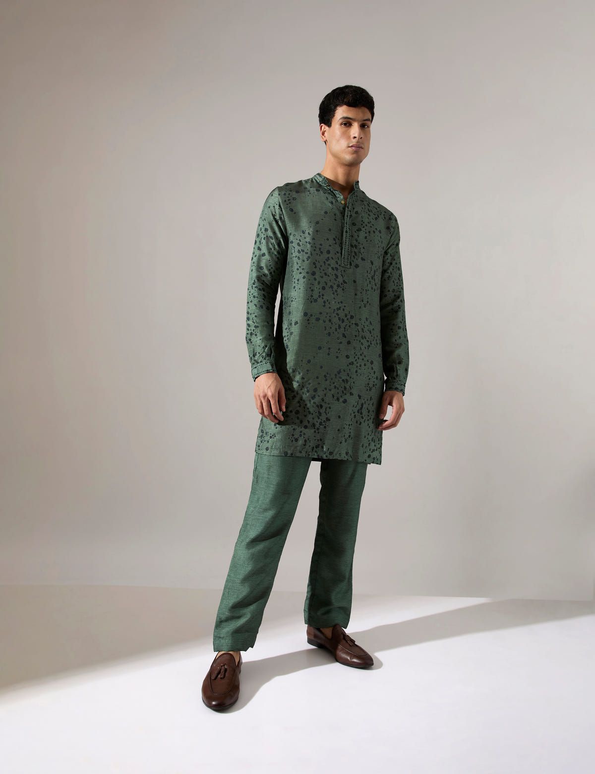 Stephen Dapple Kurta Set - Sage - image 2