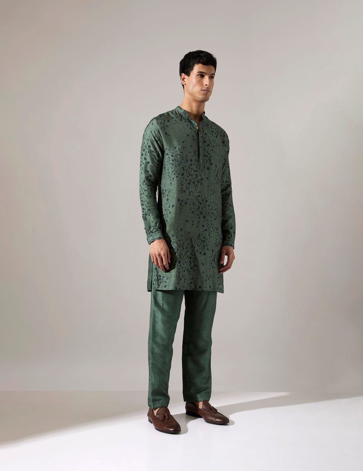 Stephen Dapple Kurta Set - Sage - image 3