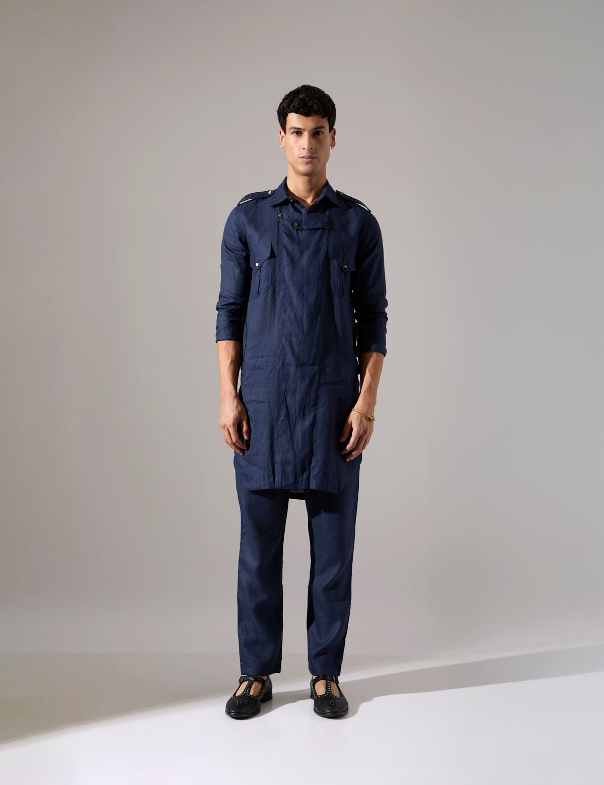 Caleb Kurta Set - Navy - image 1