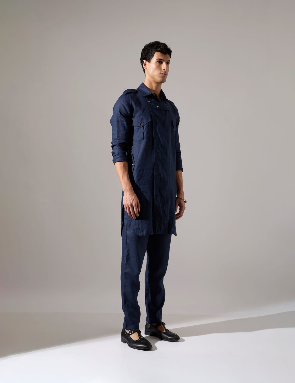 Caleb Kurta Set - Navy - image 2