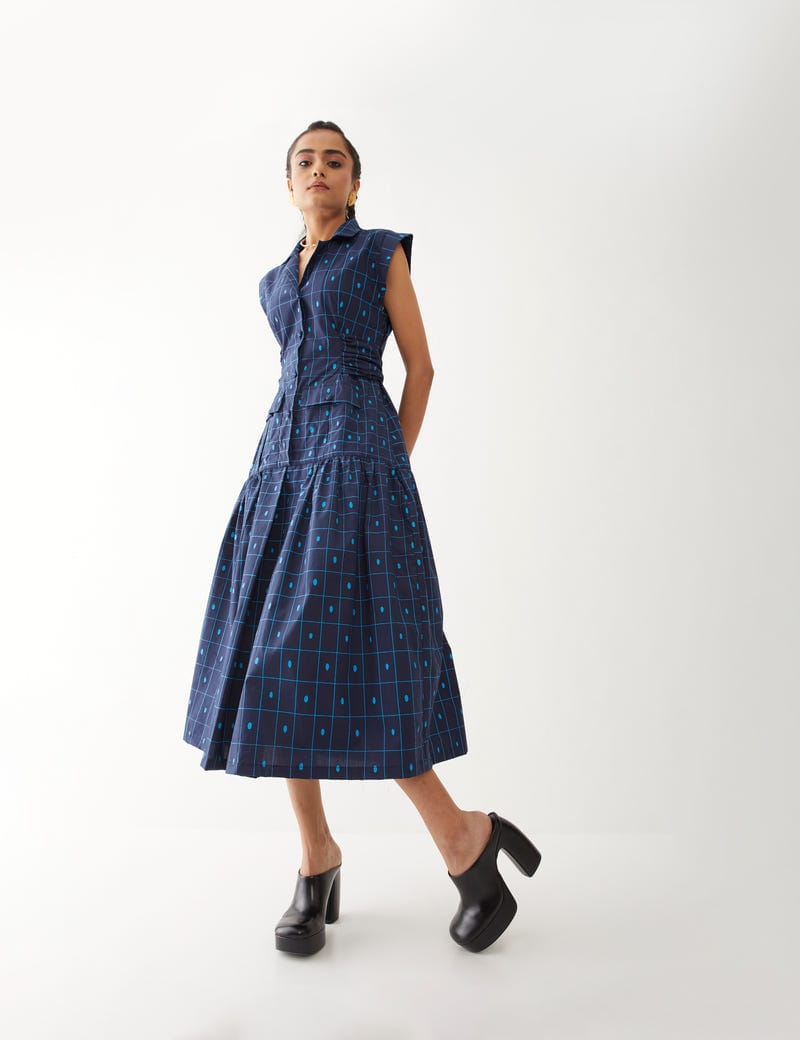 AGNES DRESS - NAVY