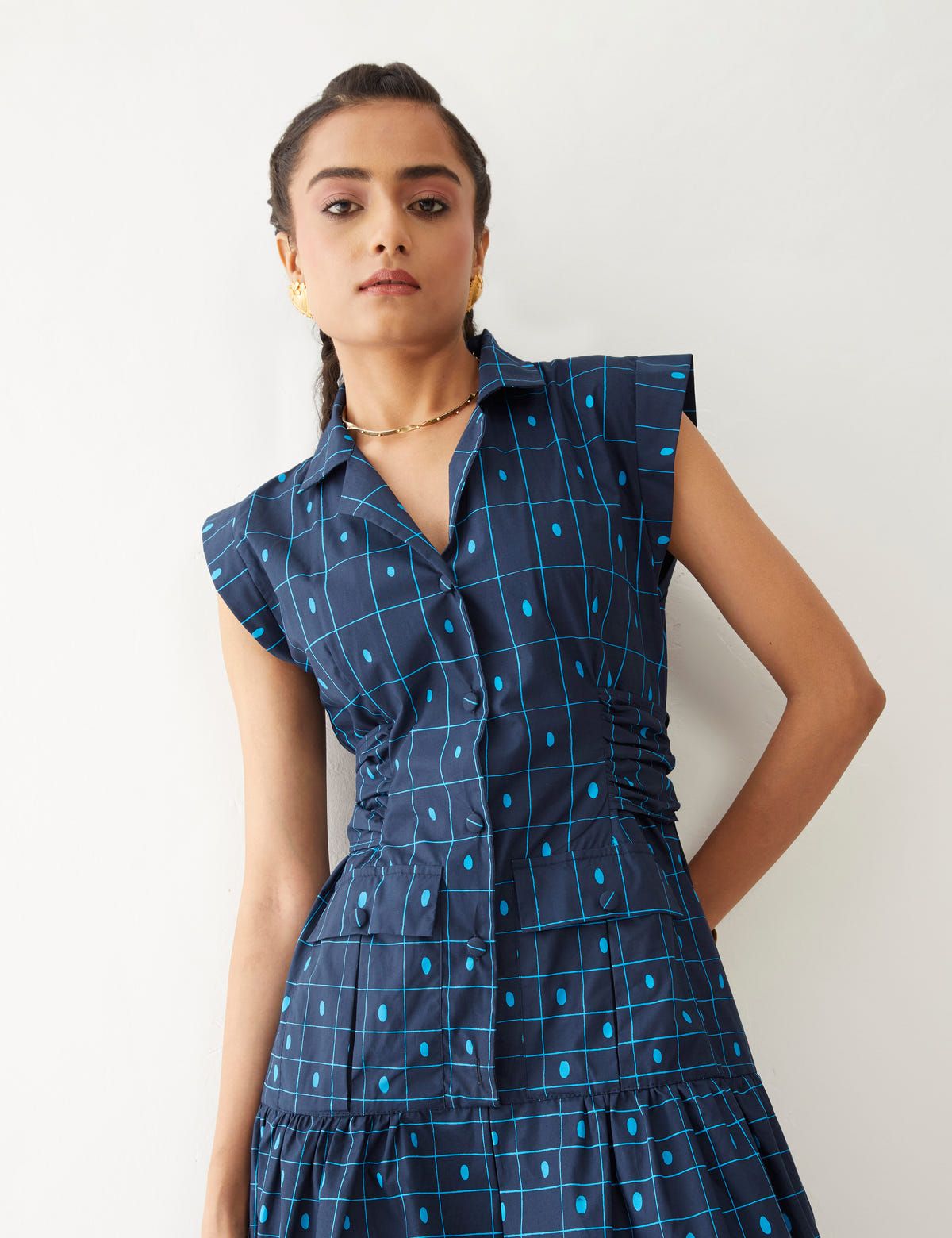AGNES DRESS - NAVY - image 5