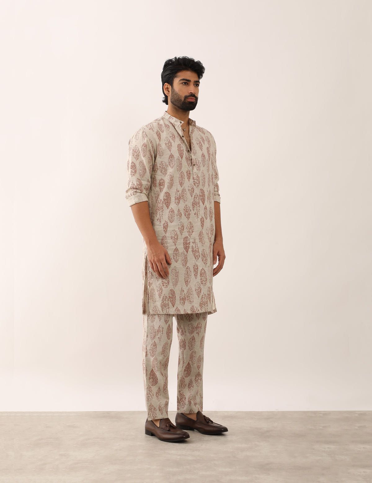KRISH LEAF KURTA - IVORY - image 3