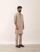 KRISH LEAF KURTA - IVORY view 3
