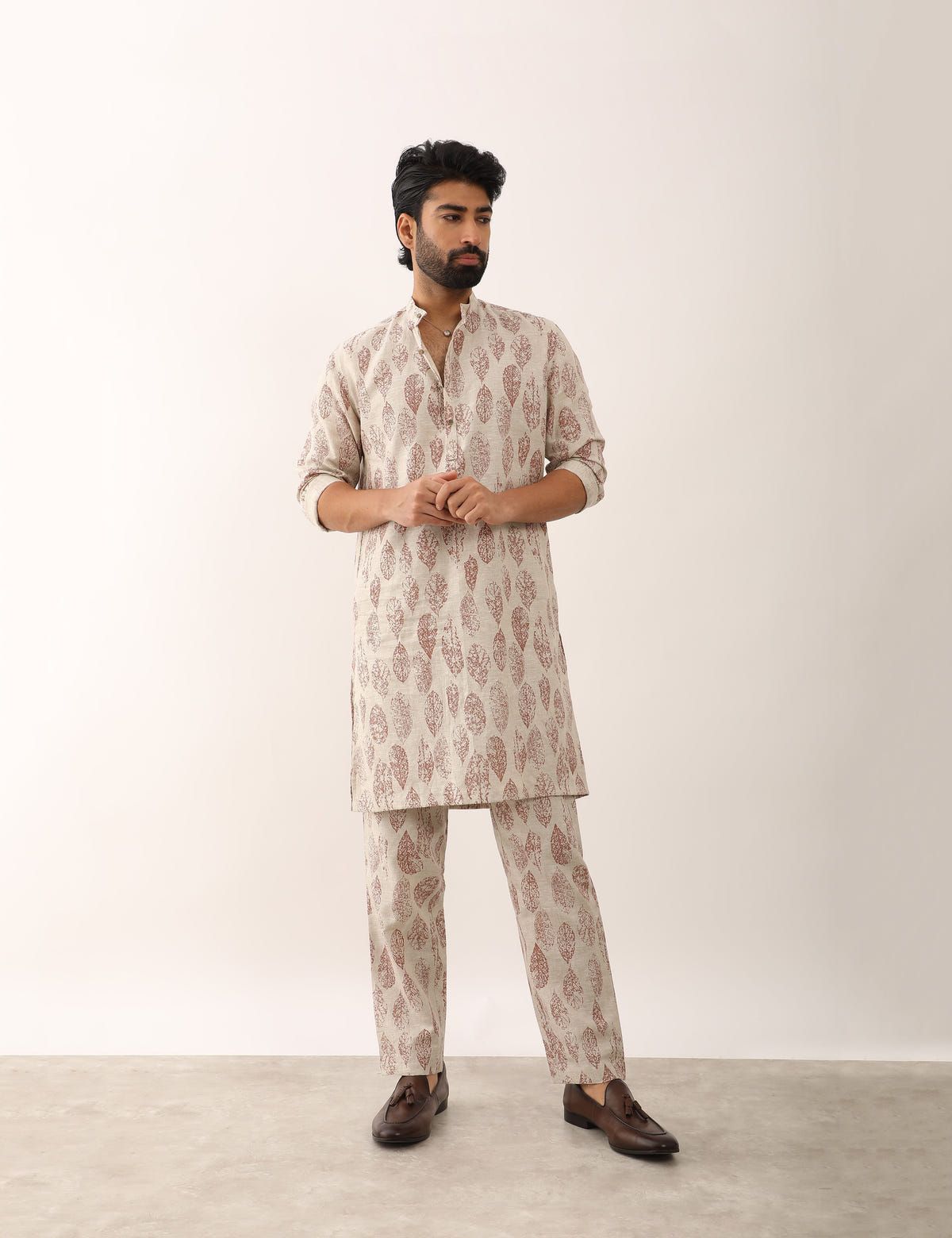 KRISH LEAF KURTA - IVORY - image 5