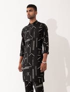 HAZEL CONTRA KURTA- BLACK view 2