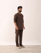 RAUNAQ WEB KURTA SET - BROWN view 2