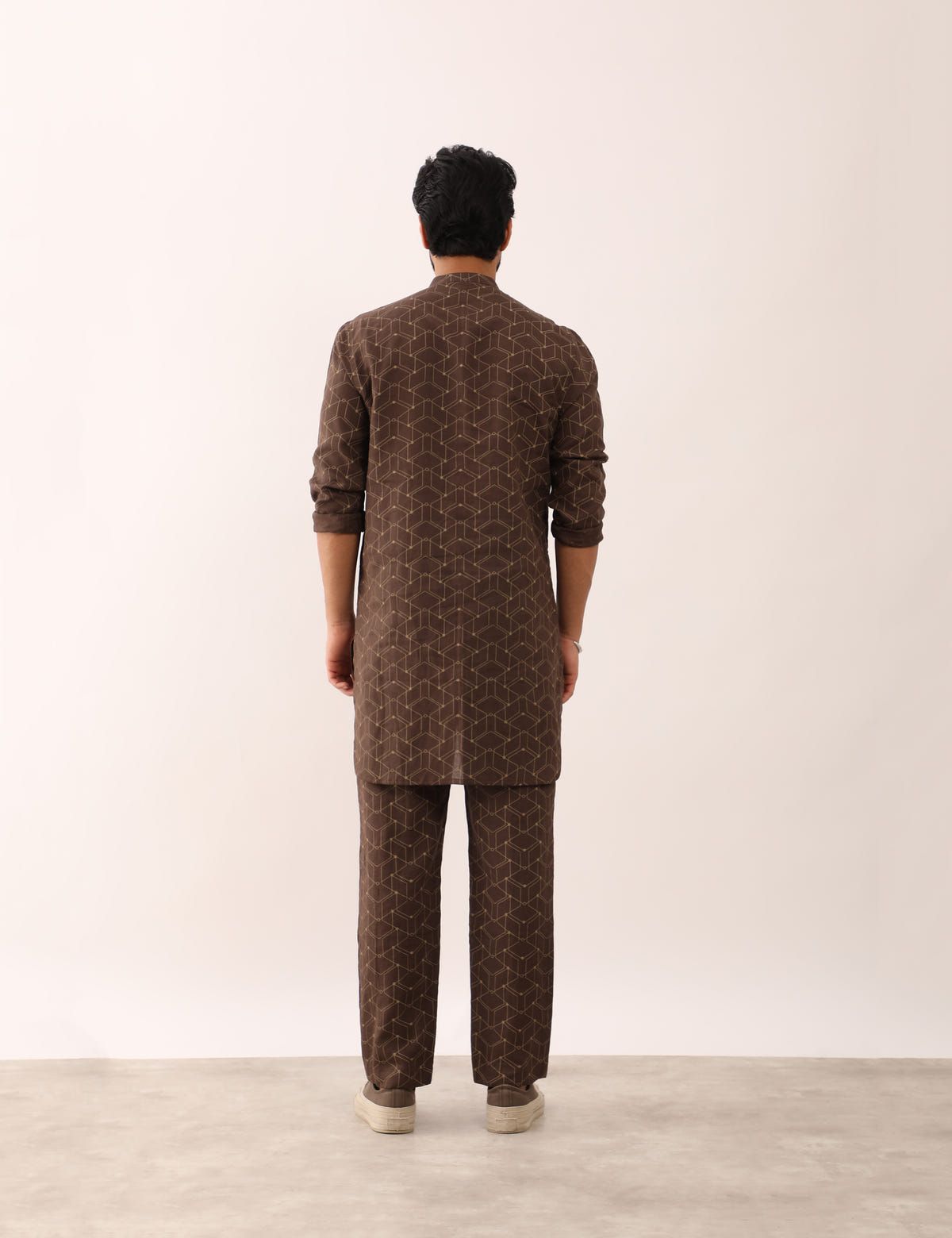 RAUNAQ WEB KURTA SET - BROWN - image 3