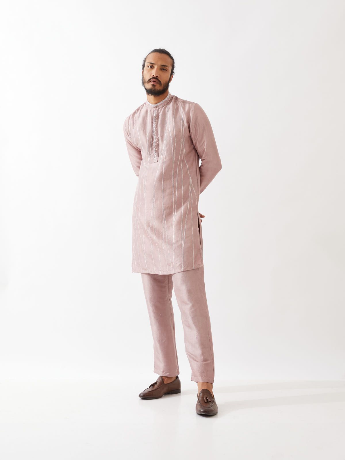 MARCUS SILK KURTA SET - PURPLE - image 1