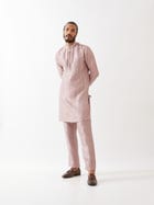 MARCUS SILK KURTA SET - PURPLE view 1