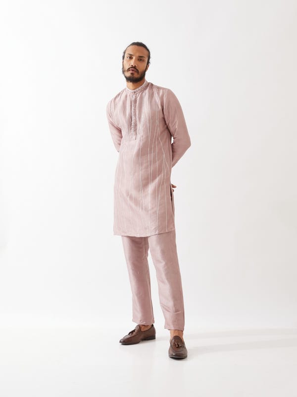 SON OF A NOBLE - SNOB — MARCUS SILK KURTA SET - PURPLE