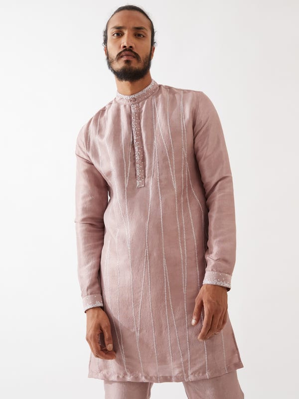 SON OF A NOBLE - SNOB — MARCUS SILK KURTA SET - PURPLE