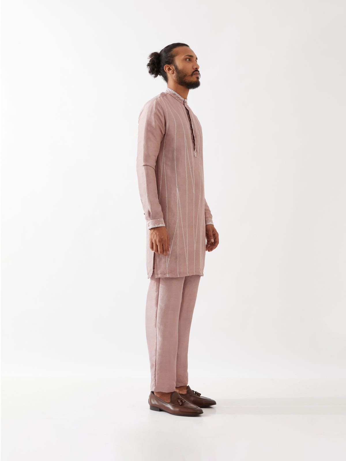 MARCUS SILK KURTA SET - PURPLE - image 3