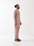 MARCUS SILK KURTA SET - PURPLE view 3