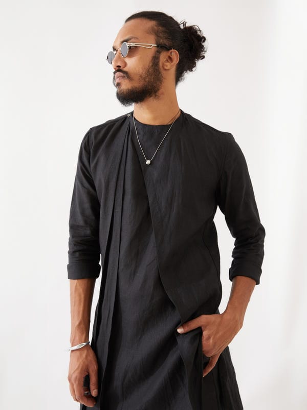 SON OF A NOBLE - SNOB — JOSE KURTA SET - BLACK
